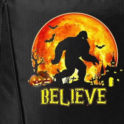 Scary Bigfoot Halloween Costume Blood Moon Sasquatch Believe City Backpack