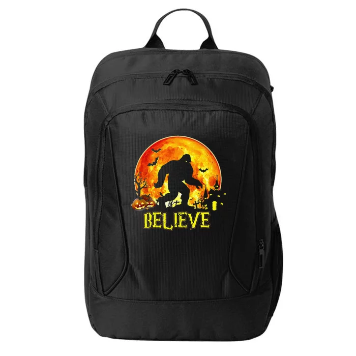 Scary Bigfoot Halloween Costume Blood Moon Sasquatch Believe City Backpack