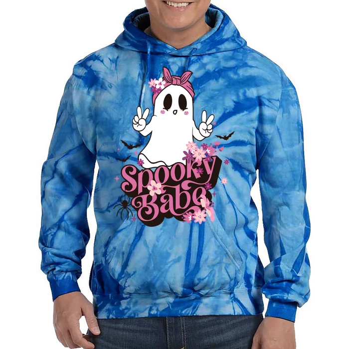 Spooky Babe Halloween Boo Crew Family Matching Gift Tie Dye Hoodie