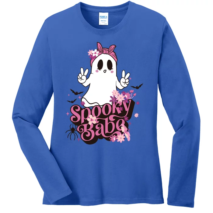 Spooky Babe Halloween Boo Crew Family Matching Gift Ladies Long Sleeve Shirt