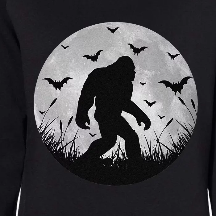 Scary Bigfoot Halloween Yeti Moon Silhouette Sasquatch Cute Womens California Wash Sweatshirt