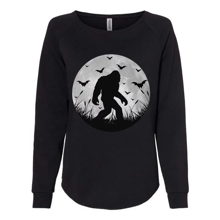 Scary Bigfoot Halloween Yeti Moon Silhouette Sasquatch Cute Womens California Wash Sweatshirt