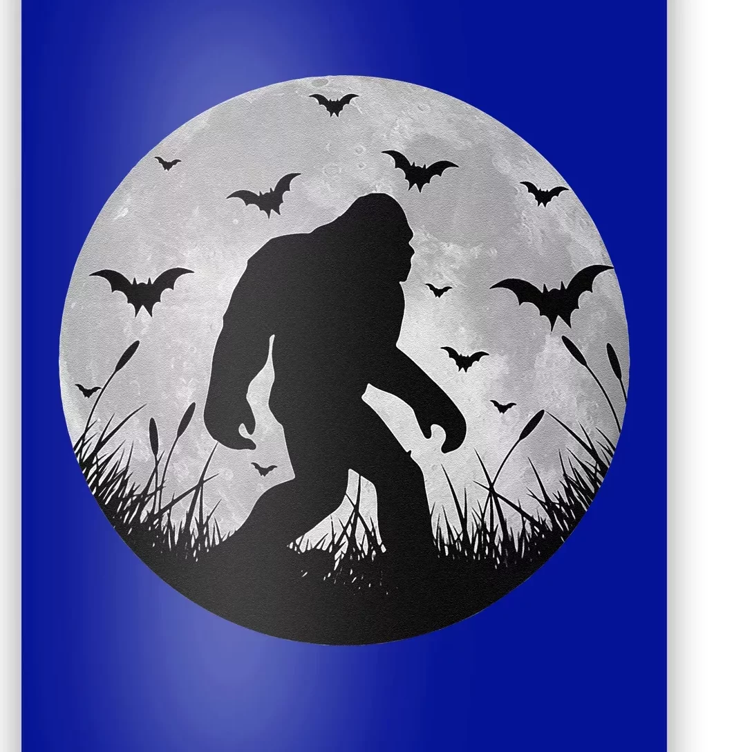 Scary Bigfoot Halloween Yeti Moon Silhouette Sasquatch Cute Poster