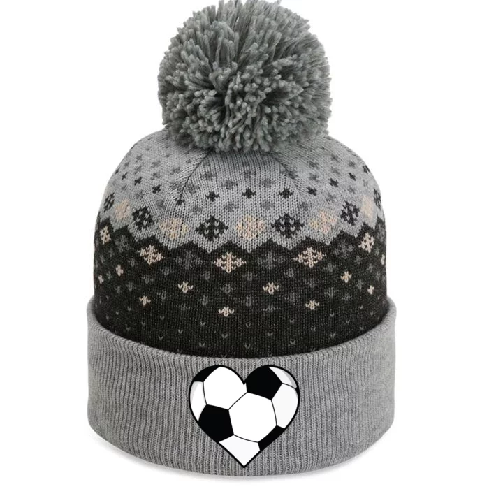 Soccer Ball Heart Gift Idea For Mom Dad The Baniff Cuffed Pom Beanie