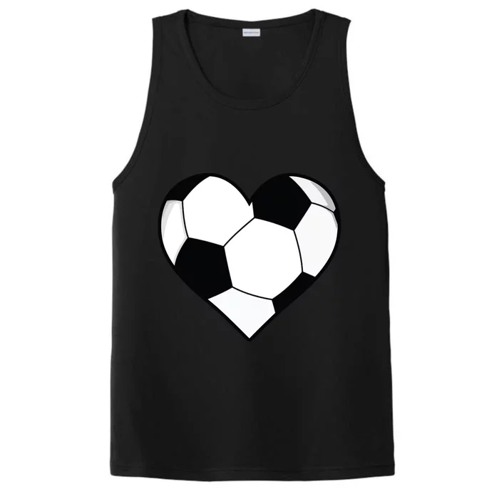 Soccer Ball Heart Gift Idea For Mom Dad Performance Tank