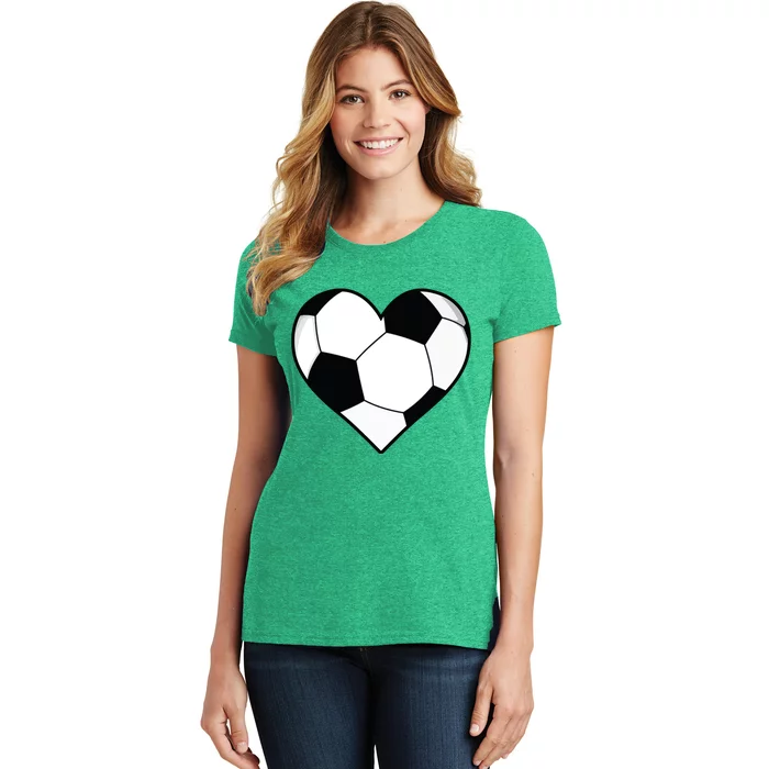 Soccer Ball Heart Gift Idea For Mom Dad Women's T-Shirt