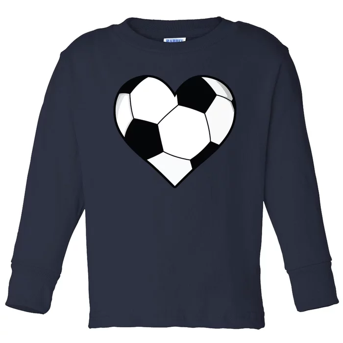 Soccer Ball Heart Gift Idea For Mom Dad Toddler Long Sleeve Shirt