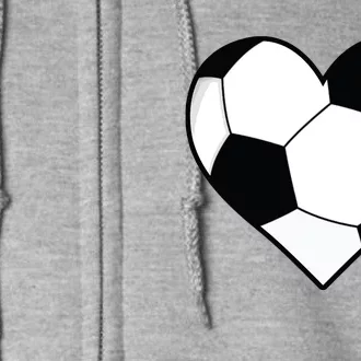 Soccer Ball Heart Gift Idea For Mom Dad Full Zip Hoodie