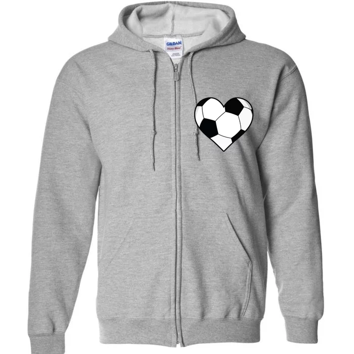 Soccer Ball Heart Gift Idea For Mom Dad Full Zip Hoodie