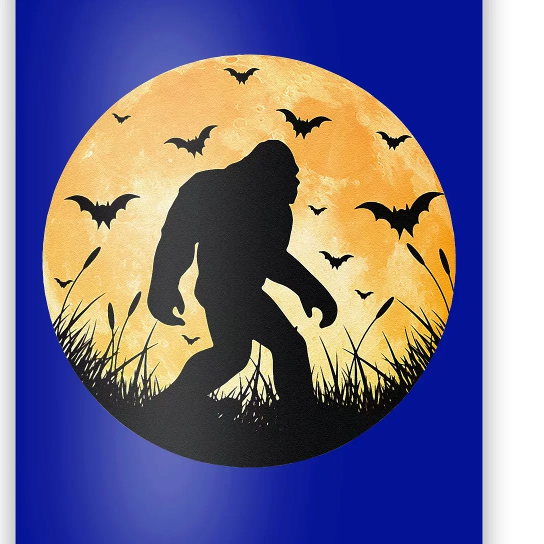 Scary Bigfoot Halloween Yeti Moon Silhouette Sasquatch Funny Poster