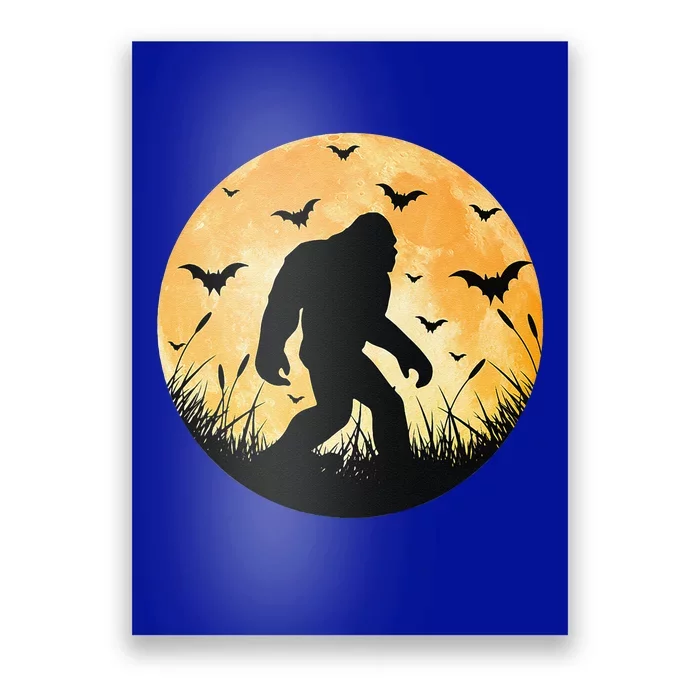 Scary Bigfoot Halloween Yeti Moon Silhouette Sasquatch Funny Poster