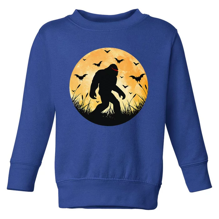 Scary Bigfoot Halloween Yeti Moon Silhouette Sasquatch Gift Toddler Sweatshirt