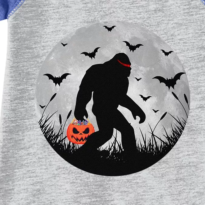 Scary Bigfoot Halloween Yeti Moon Silhouette Sasquatch Retro Gift Infant Baby Jersey Bodysuit