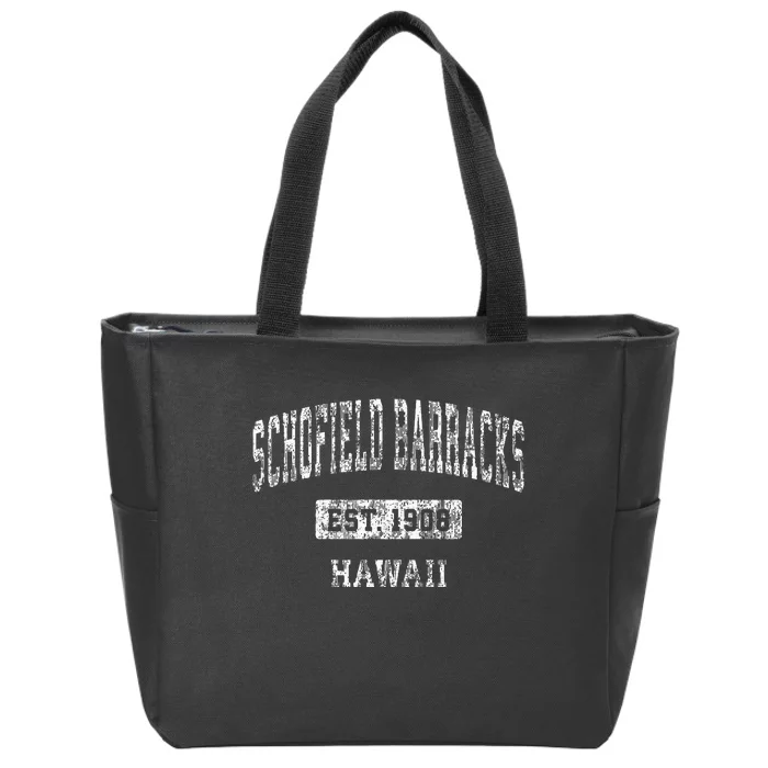 Schofield Barracks Hawaii Hi Vintage Sports Established Zip Tote Bag