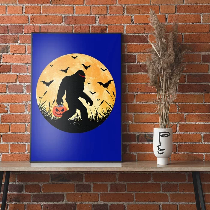 Scary Bigfoot Halloween Yeti Moon Silhouette Sasquatch Poster