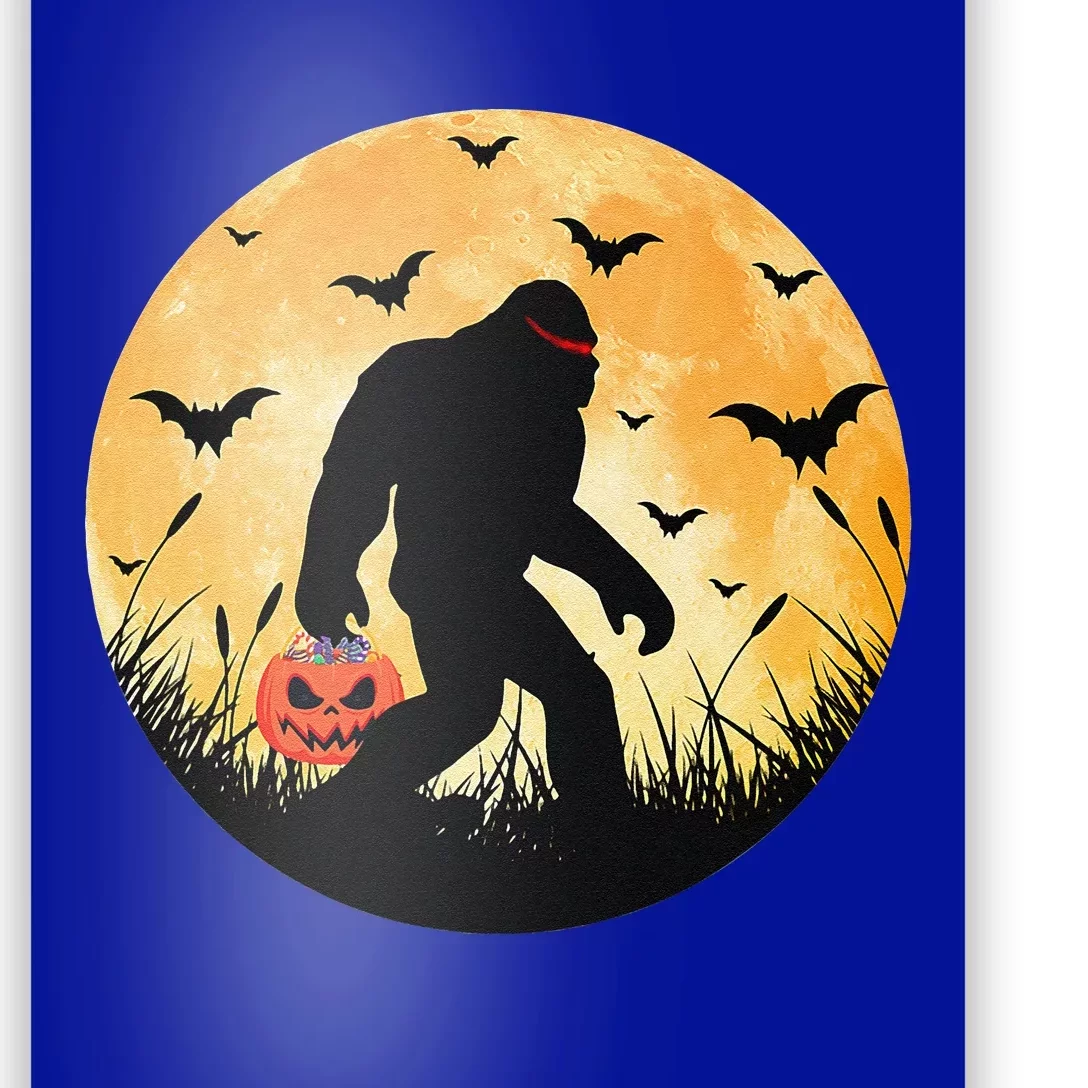 Scary Bigfoot Halloween Yeti Moon Silhouette Sasquatch Poster