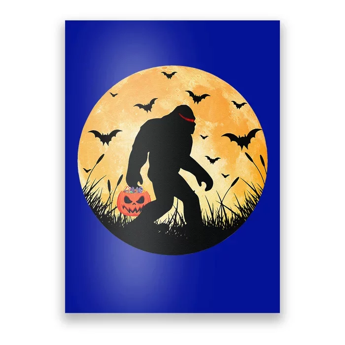 Scary Bigfoot Halloween Yeti Moon Silhouette Sasquatch Poster