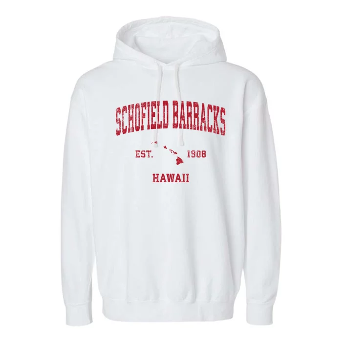 Schofield Barracks Hawaii Hi Vintage Sports Garment-Dyed Fleece Hoodie