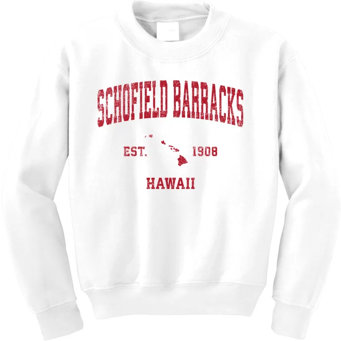 Schofield Barracks Hawaii Hi Vintage Sports Kids Sweatshirt