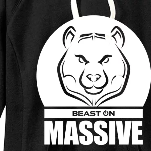 Solid Bear Head Beast Grey Gym Fitness Bodybuilding Training Gift Women's Fleece Hoodie