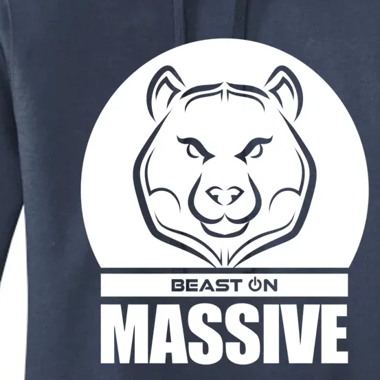 Solid Bear Head Beast Grey Gym Fitness Bodybuilding Training Gift Women's Pullover Hoodie