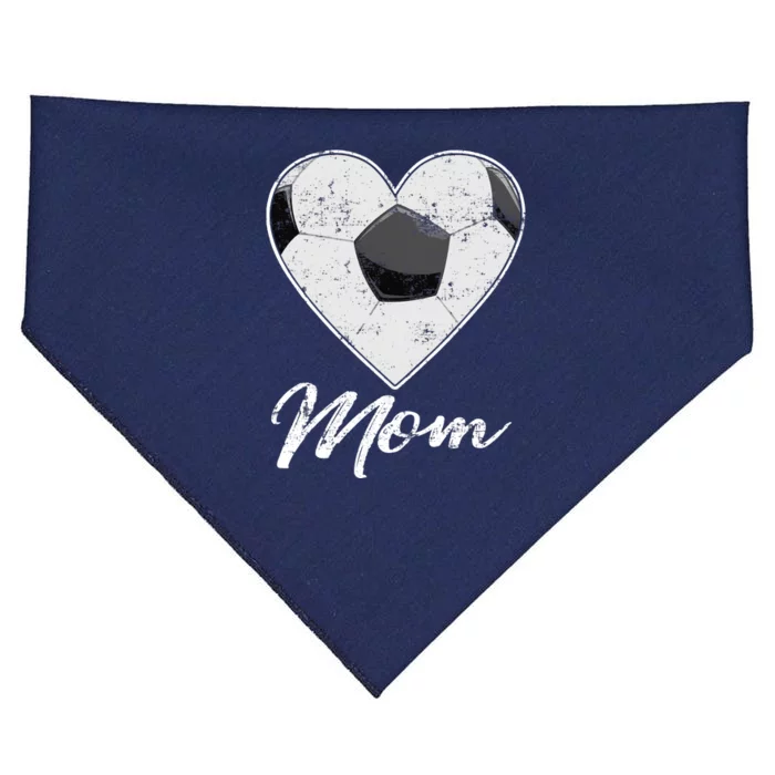 Soccer Ball Heart Mom Fan Gifts Idea Mothrer Sport Lover USA-Made Doggie Bandana