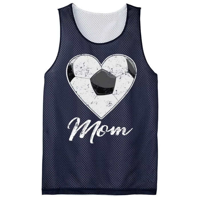 Soccer Ball Heart Mom Fan Gifts Idea Mothrer Sport Lover Mesh Reversible Basketball Jersey Tank