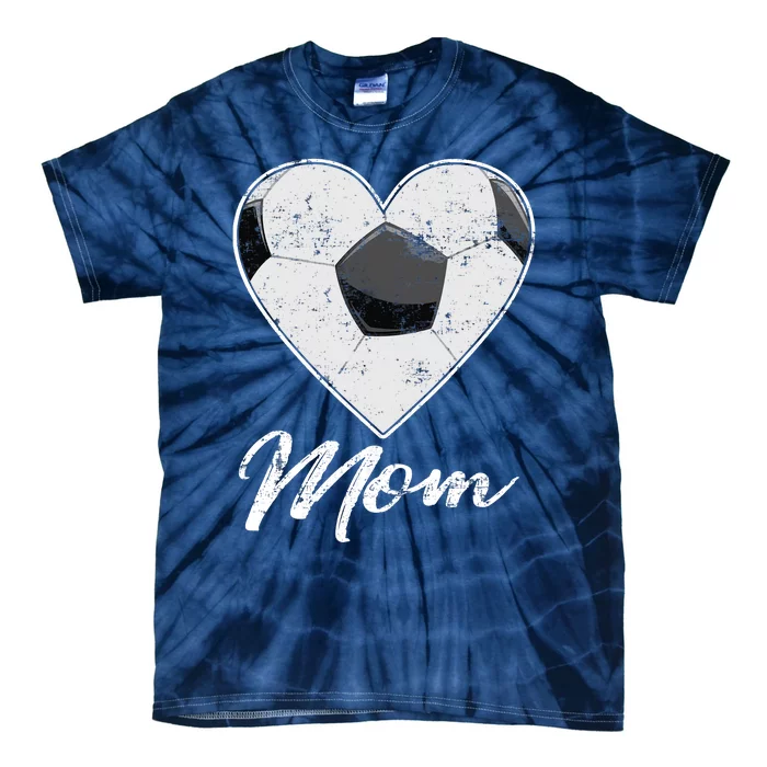 Soccer Ball Heart Mom Fan Gifts Idea Mothrer Sport Lover Tie-Dye T-Shirt