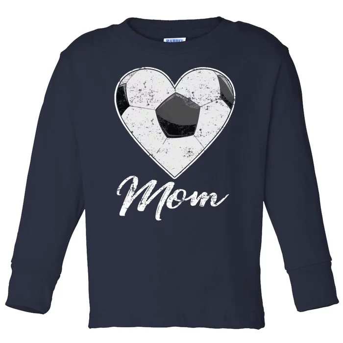 Soccer Ball Heart Mom Fan Gifts Idea Mothrer Sport Lover Toddler Long Sleeve Shirt