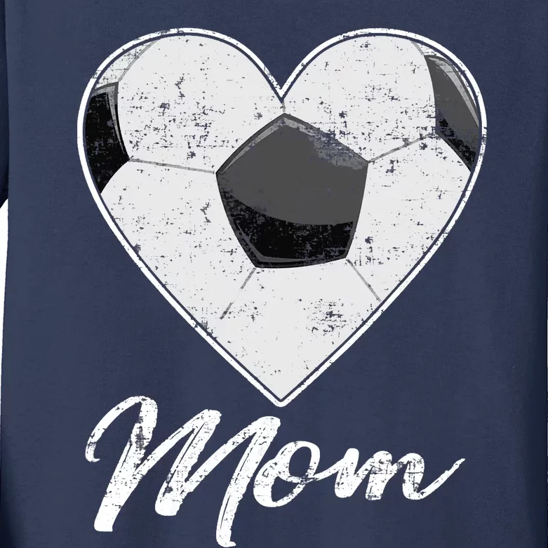 Soccer Ball Heart Mom Fan Gifts Idea Mothrer Sport Lover Kids Long Sleeve Shirt