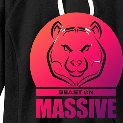 Solid Bear Head Beast Grey Gym Fitness Bodybuilding Training Gift Women's Fleece Hoodie