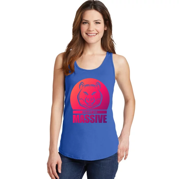 Solid Bear Head Beast Grey Gym Fitness Bodybuilding Training Gift Ladies Essential Tank