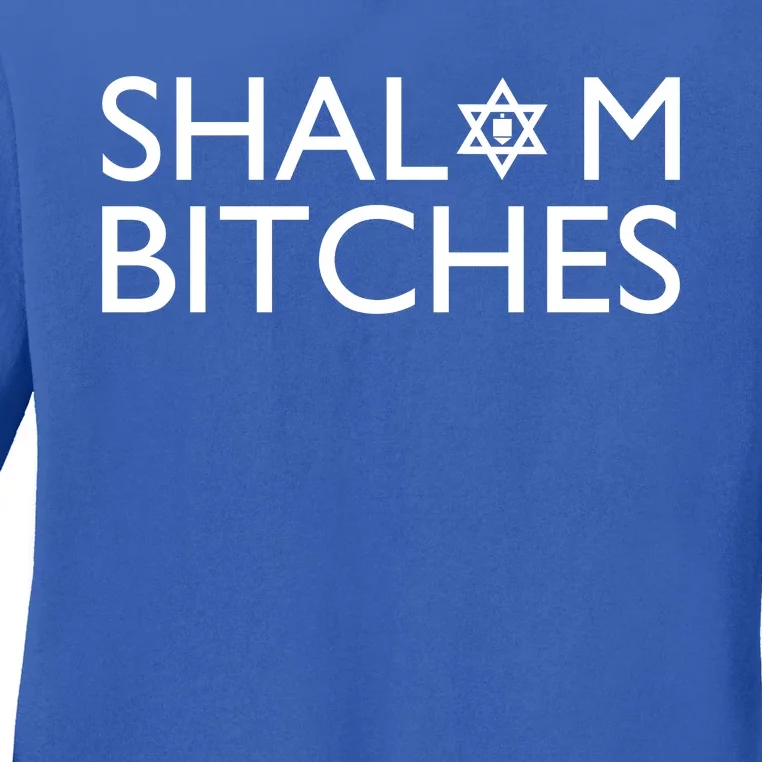 Shalom Bitches Hanukkah Ladies Long Sleeve Shirt