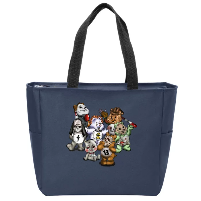 Scare Bears Halloween Creepy Zip Tote Bag