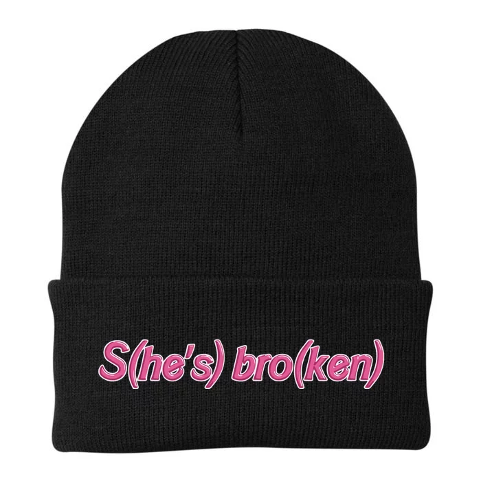 She’s Broken He’s Ken Bar Bie Knit Cap Winter Beanie