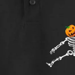 Skeleton Basketball Halloween Pumpkin Slam Dunk Dry Zone Grid Performance Polo