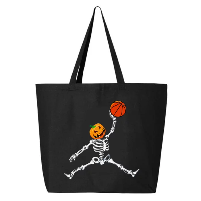 Skeleton Basketball Halloween Pumpkin Slam Dunk 25L Jumbo Tote