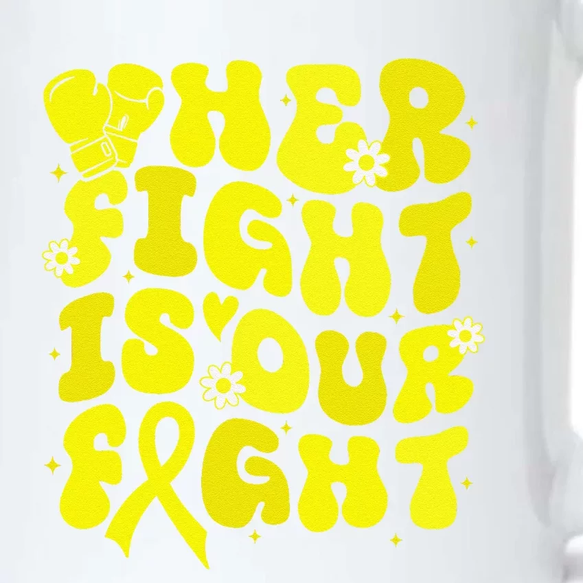 Spina Bifida Her Fight Is Our Fight Yellow Flower Ribbon Black Color Changing Mug