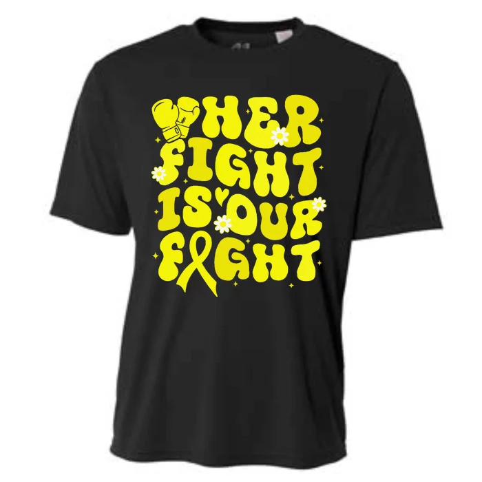 Spina Bifida Her Fight Is Our Fight Yellow Flower Ribbon Cooling Performance Crew T-Shirt