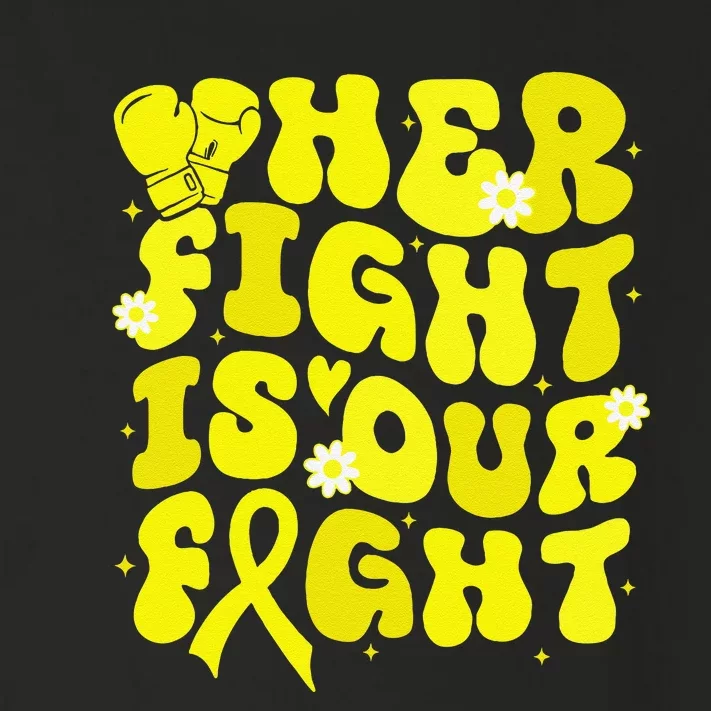 Spina Bifida Her Fight Is Our Fight Yellow Flower Ribbon Toddler Long Sleeve Shirt