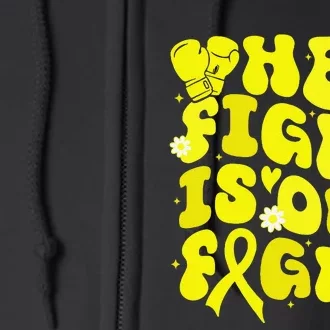 Spina Bifida Her Fight Is Our Fight Yellow Flower Ribbon Full Zip Hoodie