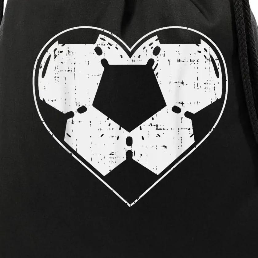 Soccer Ball Heart Sport Football Player Gift Lover Boy Drawstring Bag