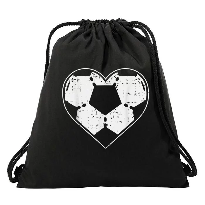 Soccer Ball Heart Sport Football Player Gift Lover Boy Drawstring Bag