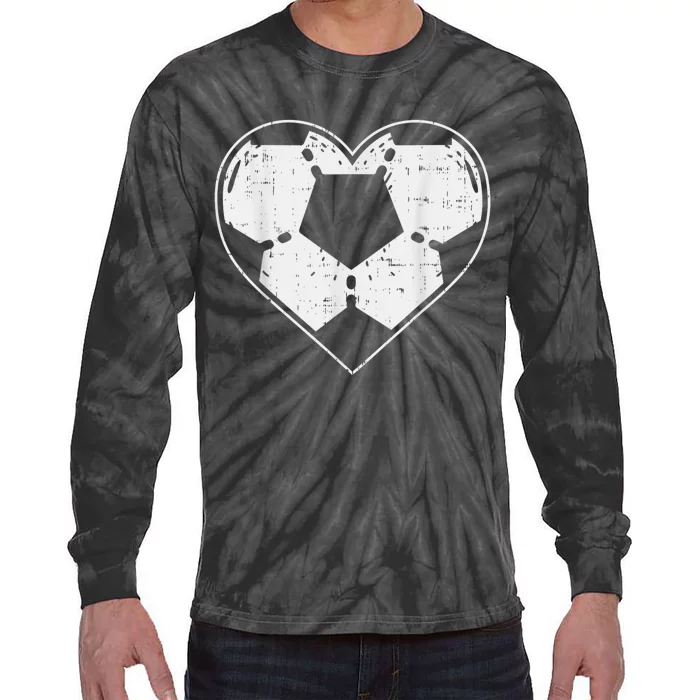 Soccer Ball Heart Sport Football Player Gift Lover Boy Tie-Dye Long Sleeve Shirt