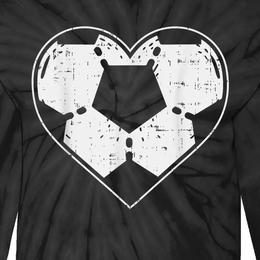 Soccer Ball Heart Sport Football Player Gift Lover Boy Tie-Dye Long Sleeve Shirt