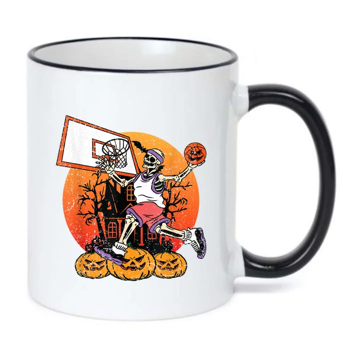 Skeleton Basketball Halloween Costume Funny Skull Sport Black Color Changing Mug