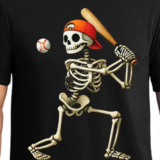 Skeleton Baseball Halloween Costume Funny Gift Pajama Set