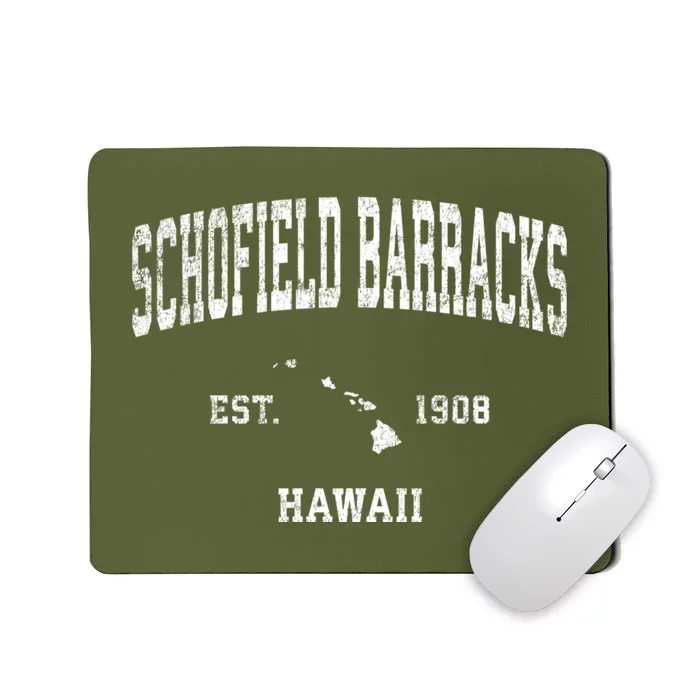 Schofield Barracks Hawaii Hi Vintage Established Sports Design Mousepad