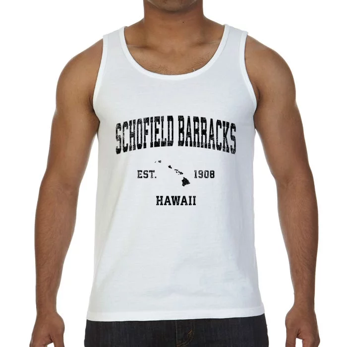 Schofield Barracks Hawaii Hi Vintage Established Sports Design Comfort Colors® Tank Top