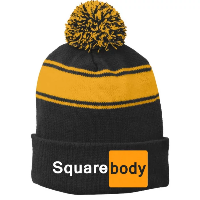 Square Body Hub Classic Squarebody Truck Adult Humor Stripe Pom Pom Beanie